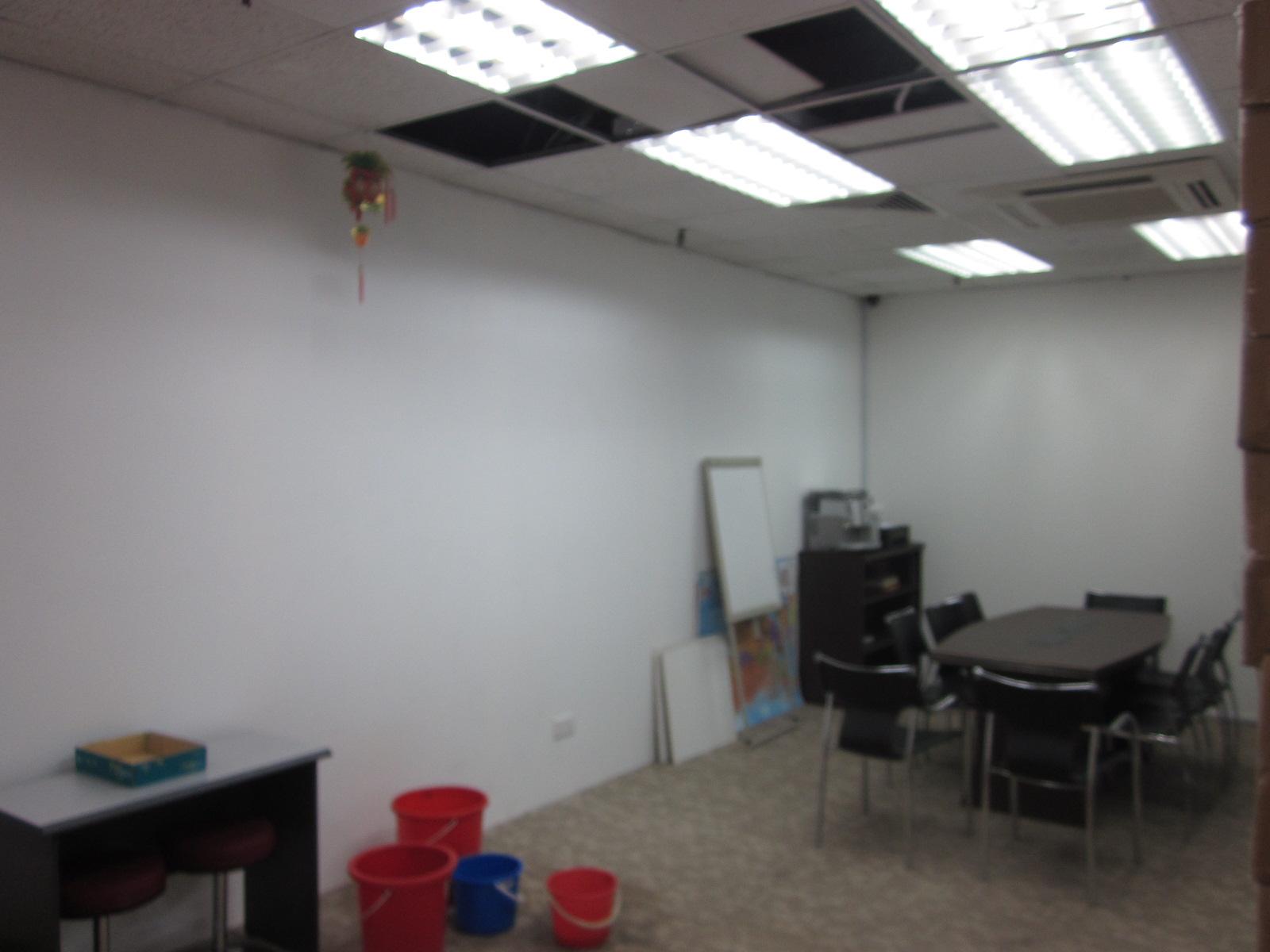 Asian Home Office with Bookcases and Small Storage