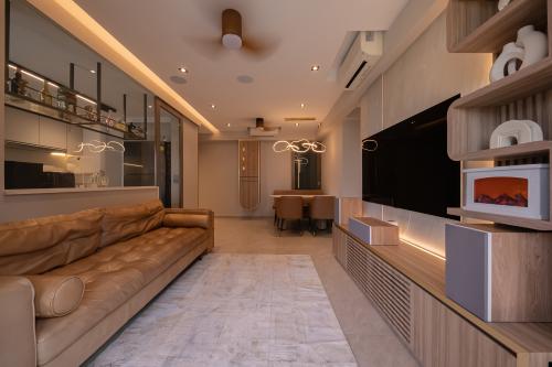 Modern Living Room at 4 Bedroom Condo @ Parc Canberra