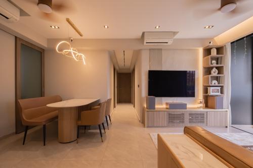 Modern Living Room at 4 Bedroom Condo @ Parc Canberra
