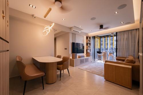 Modern Living Room at 4 Bedroom Condo @ Parc Canberra