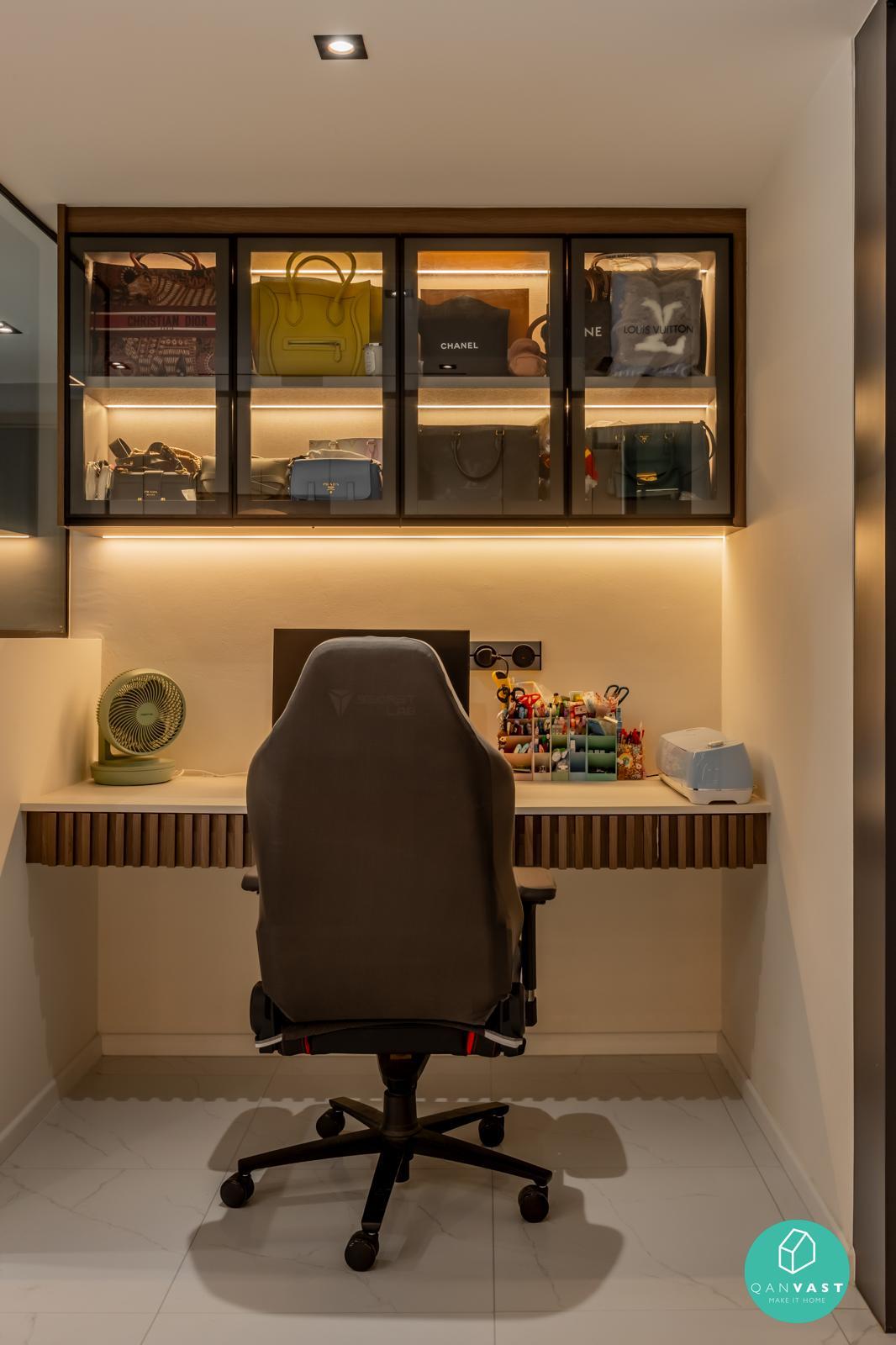 Modern Home Office with Storage Cabinets and Bookcases