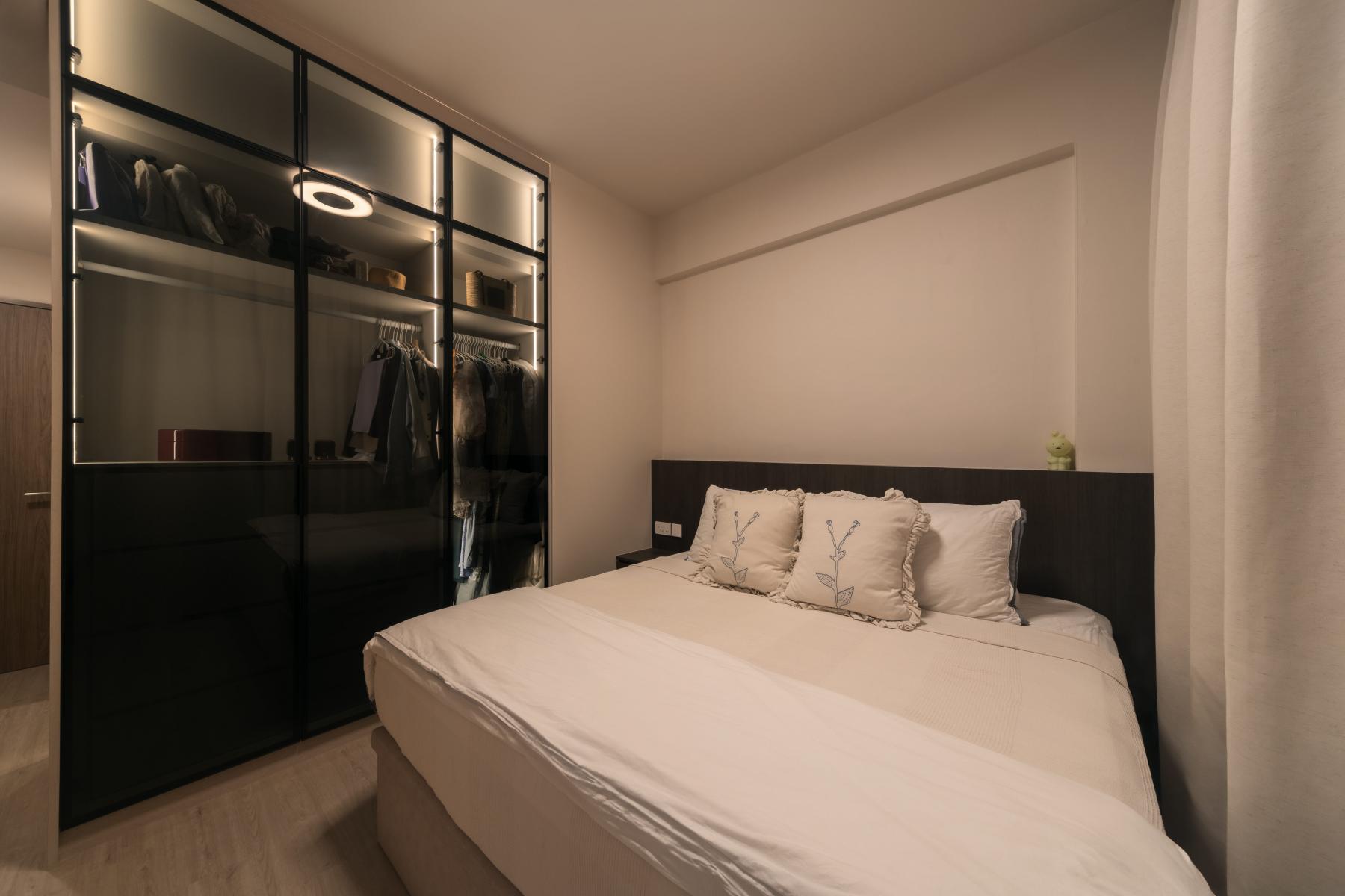 Modern Bedroom with Cupboard and Bed