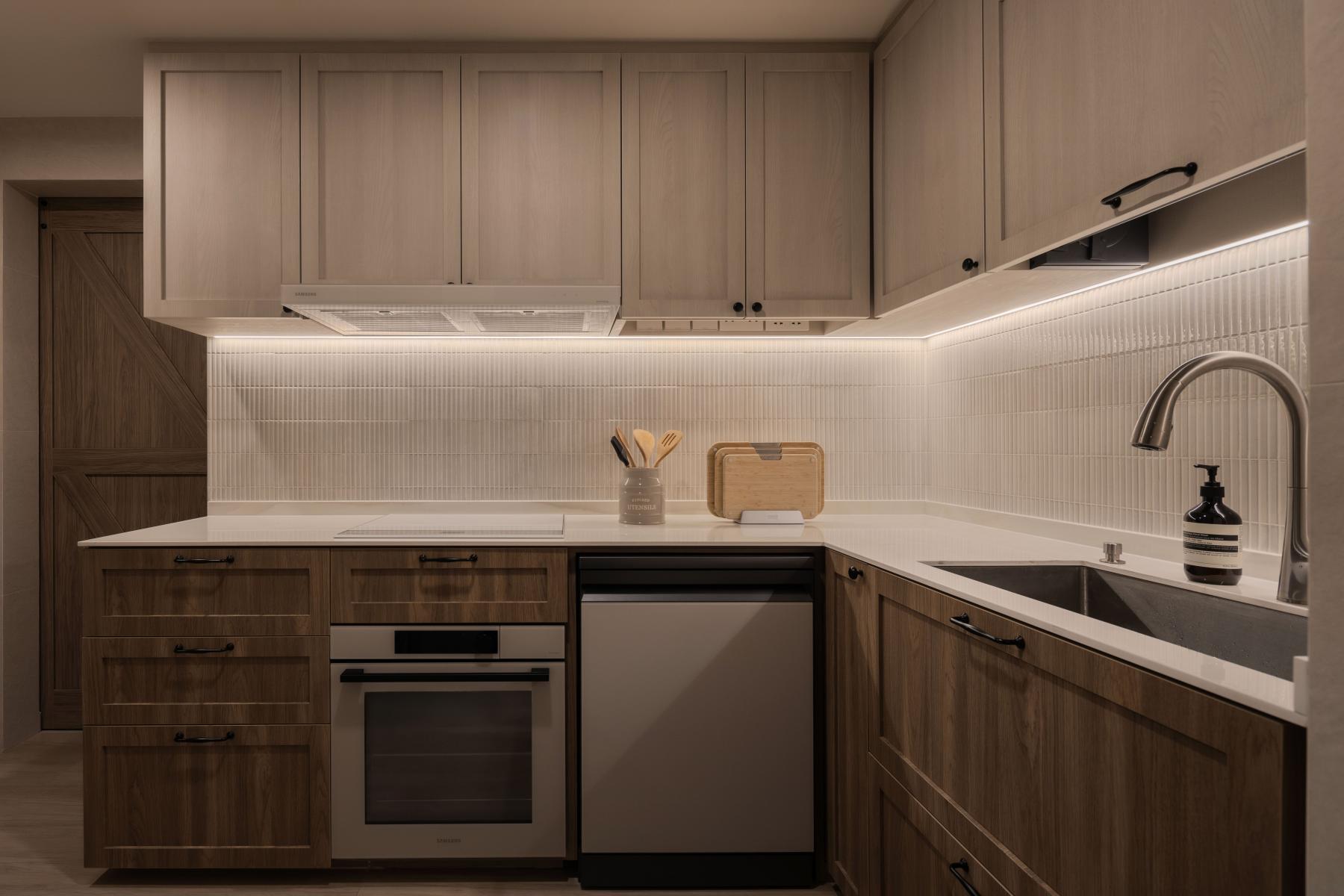 Modern Kitchen with Countertop and Kitchen Accessories