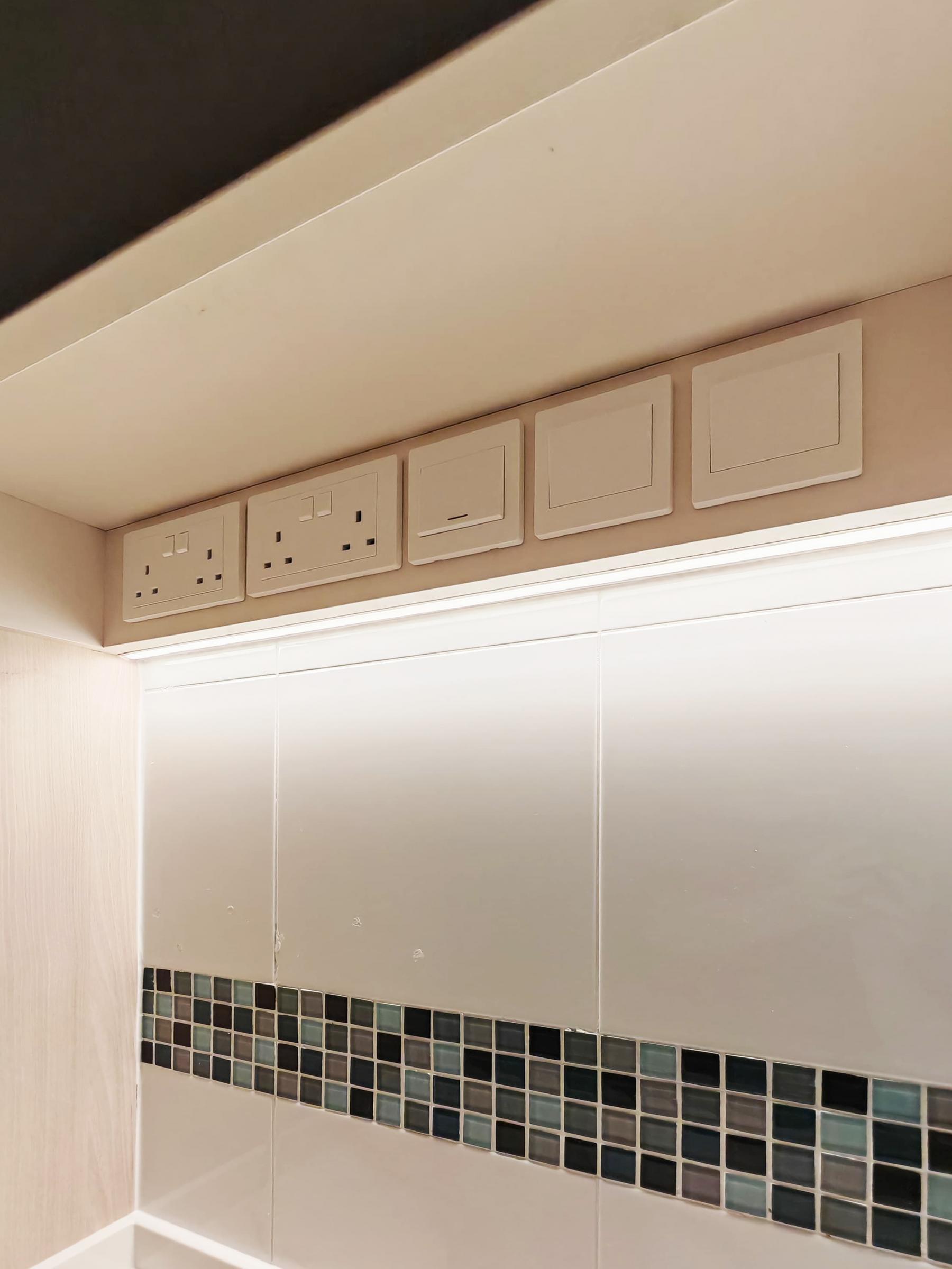 Asian Kitchen with Countertop and Vinyl Flooring