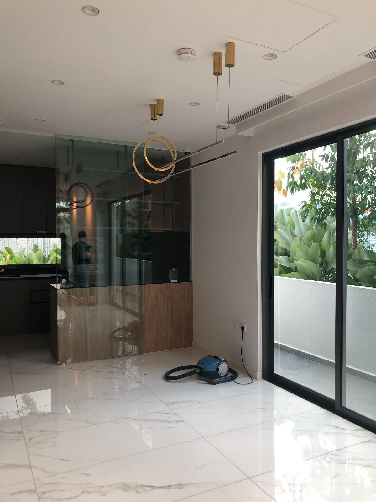Modern Living Room with Bookshelf and Settee