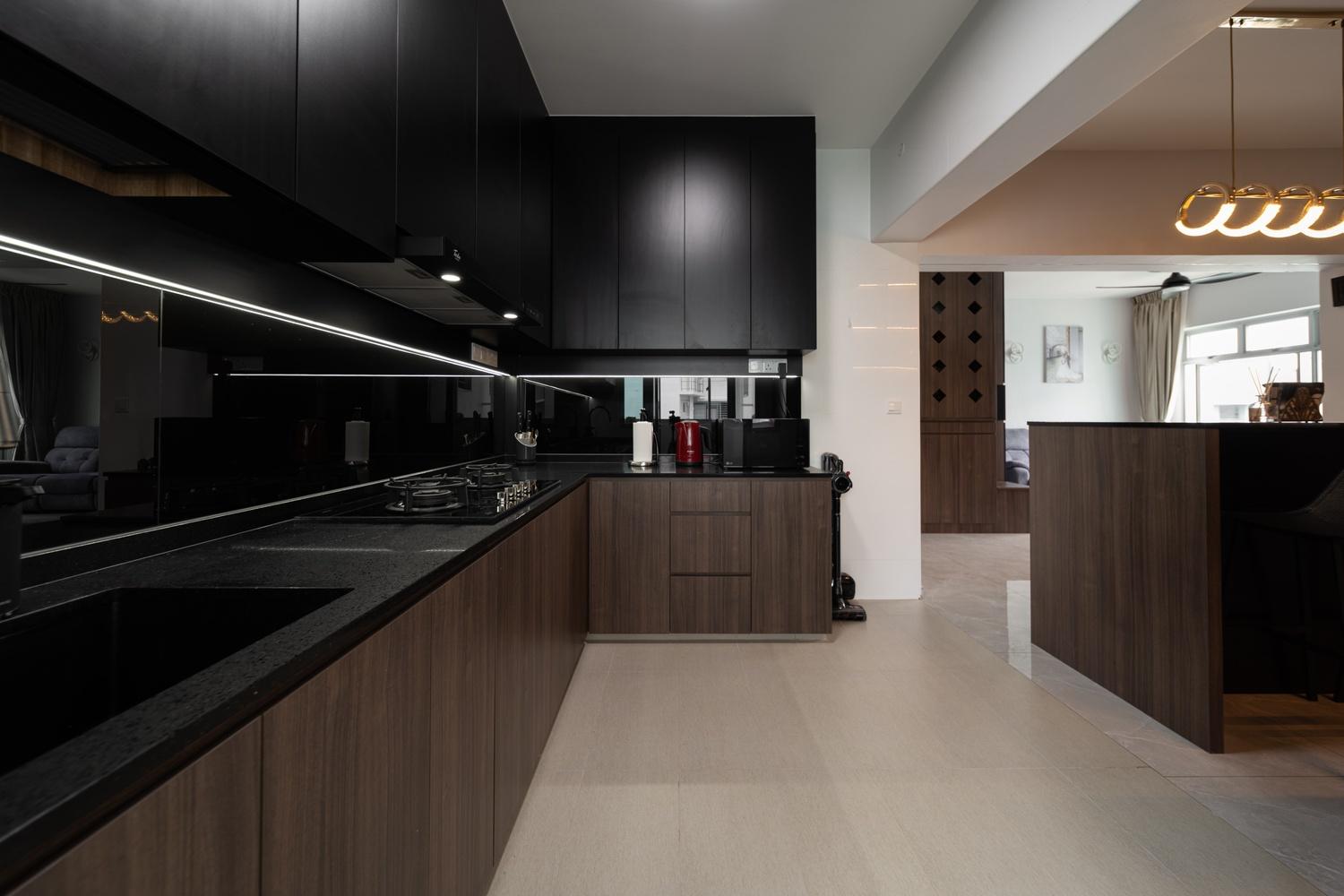 Modern Kitchen with Countertop and Vinyl Flooring