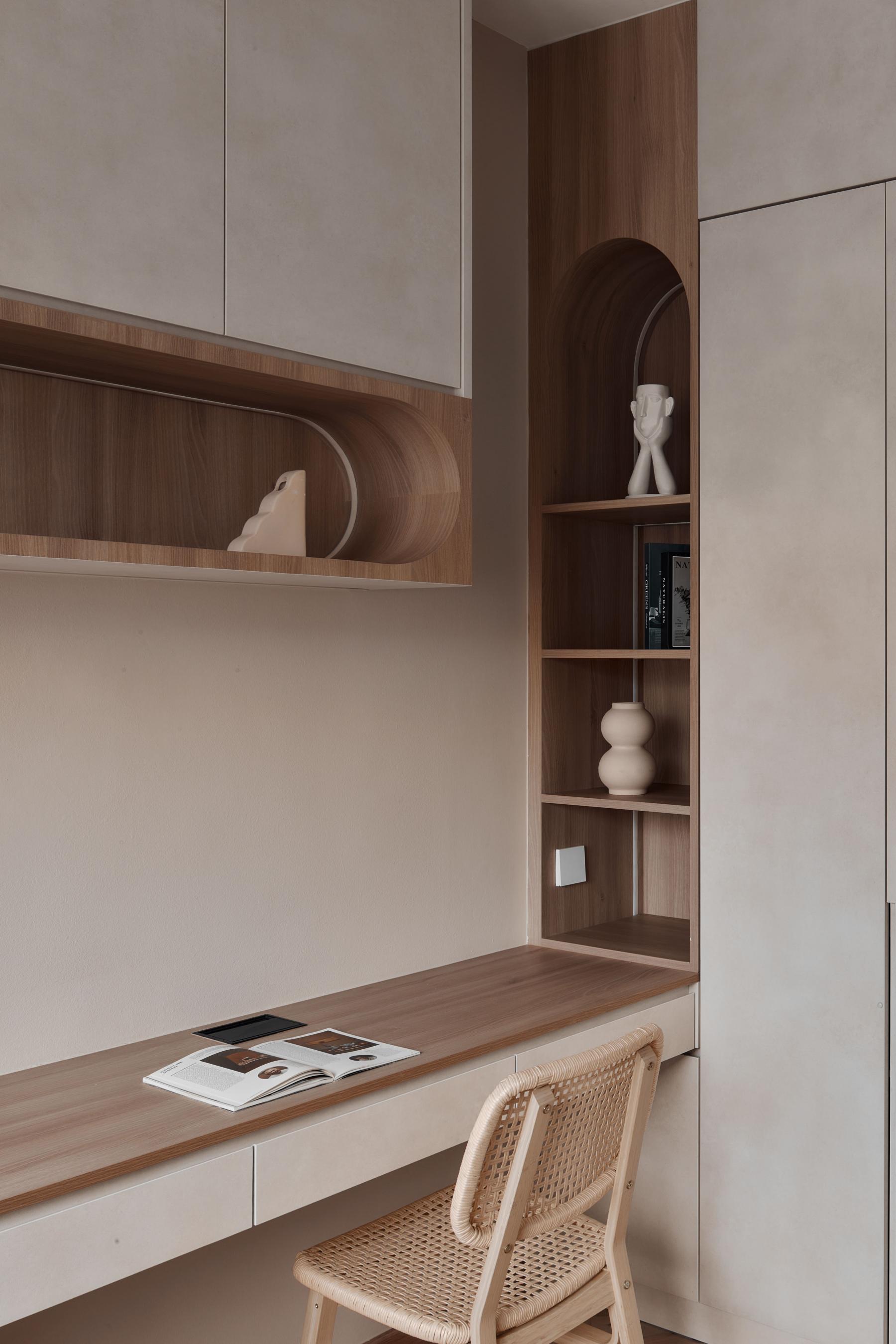 Modern Study with Bookshelf and Desk