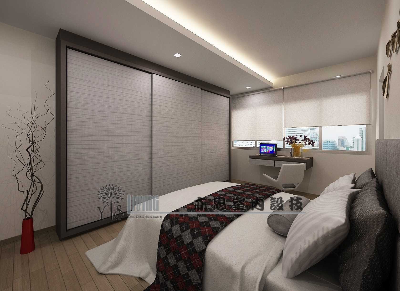 Industrial Bedroom with Vinyl Flooring and Cove Lighting