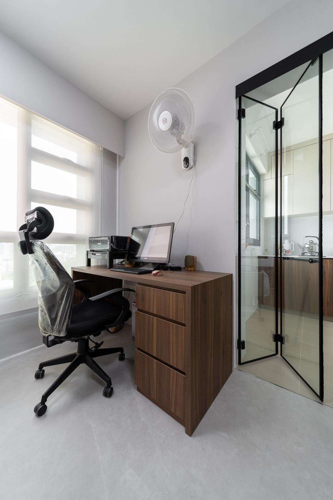 Modern Home Office with Desk and Desk Chairs