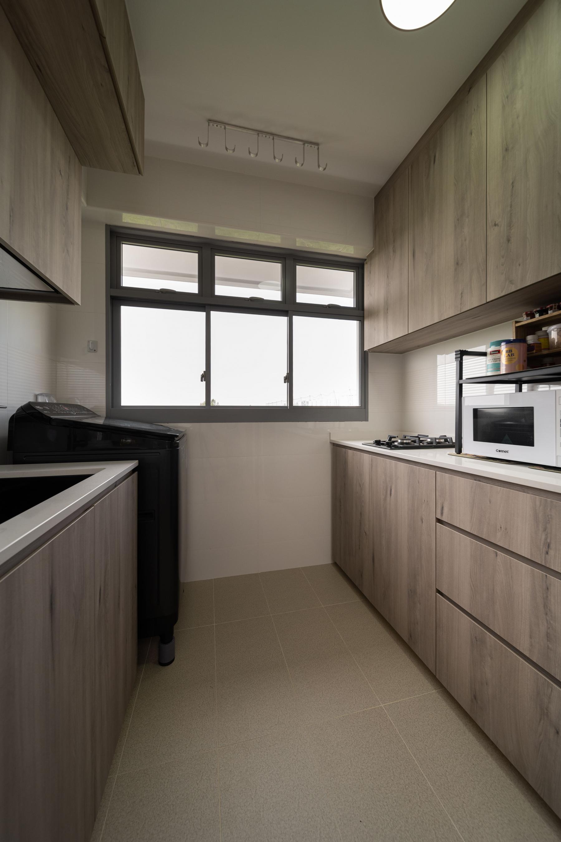 Scandinavian Kitchen with Kitchen Window and Kitchen Island