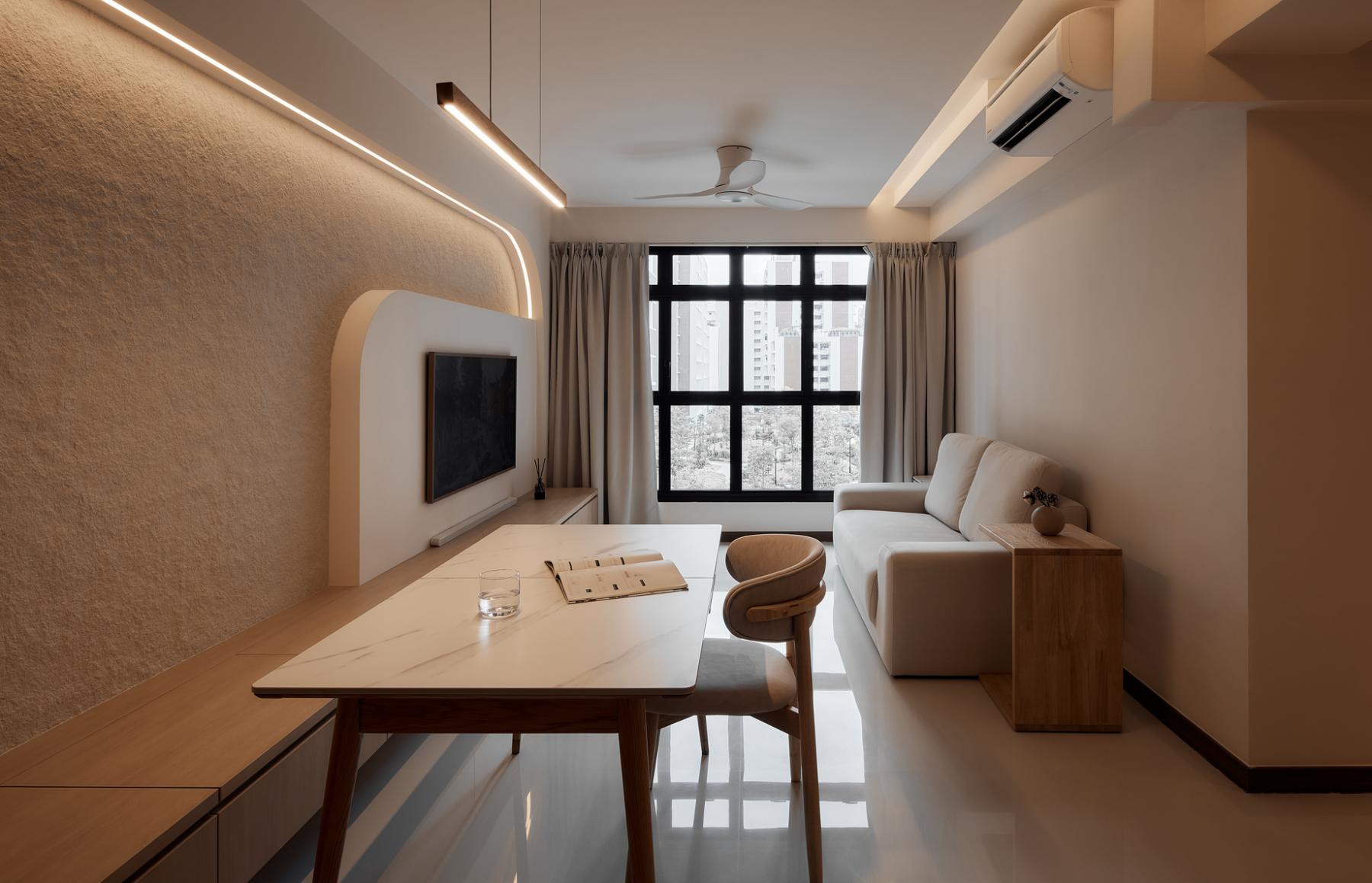 Scandinavian Living Room with TV Console and Sofa