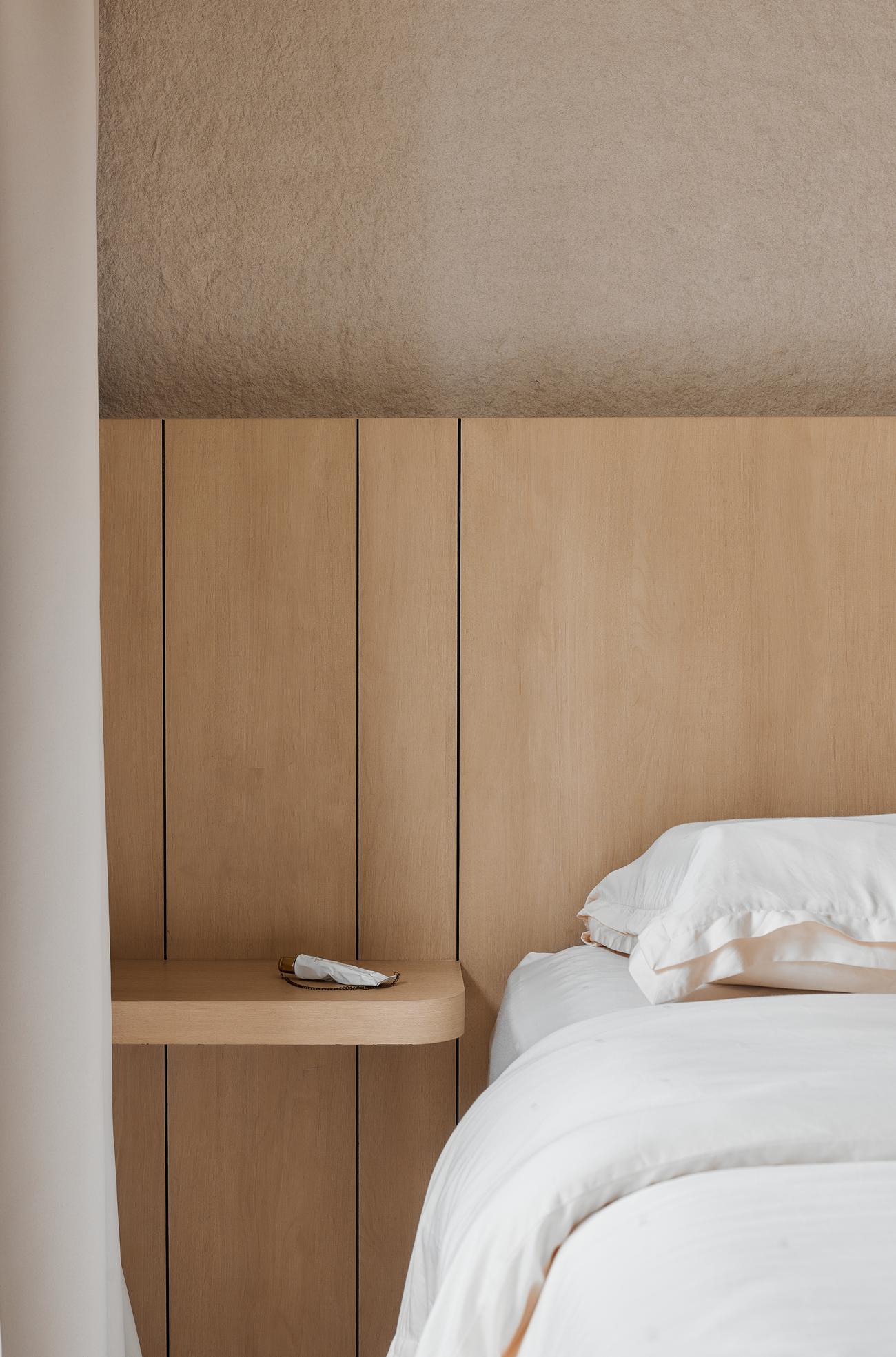 Scandinavian Bedroom with Bedside Table and Queen Bed