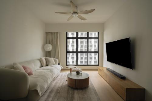 Scandinavian Living Room at Punggol Point Cove