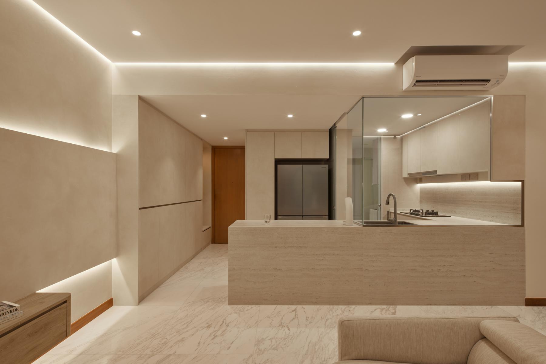 Contemporary Kitchen with Countertop and Kitchen Island