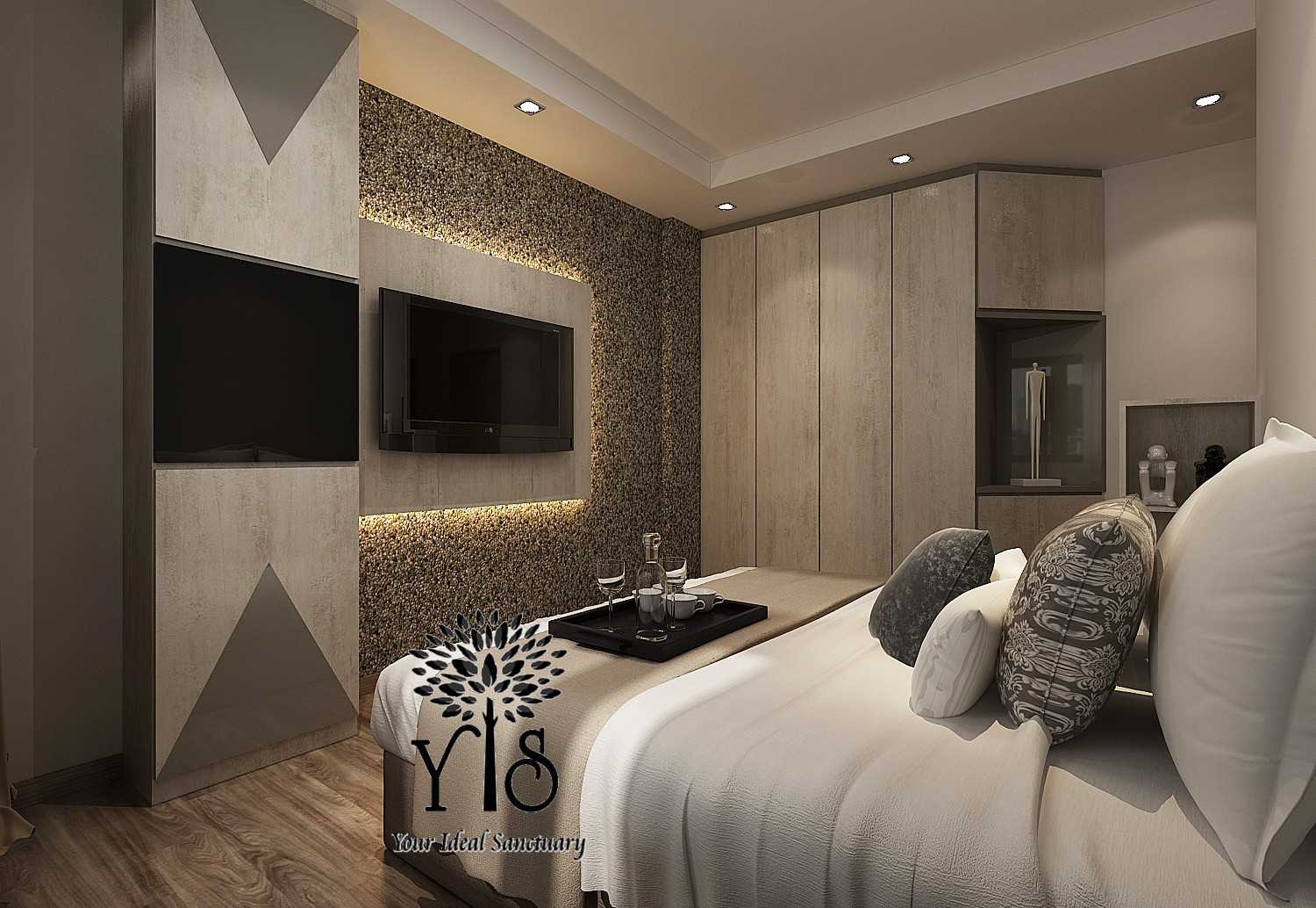 Modern Bedroom with Vinyl Flooring and TV Console