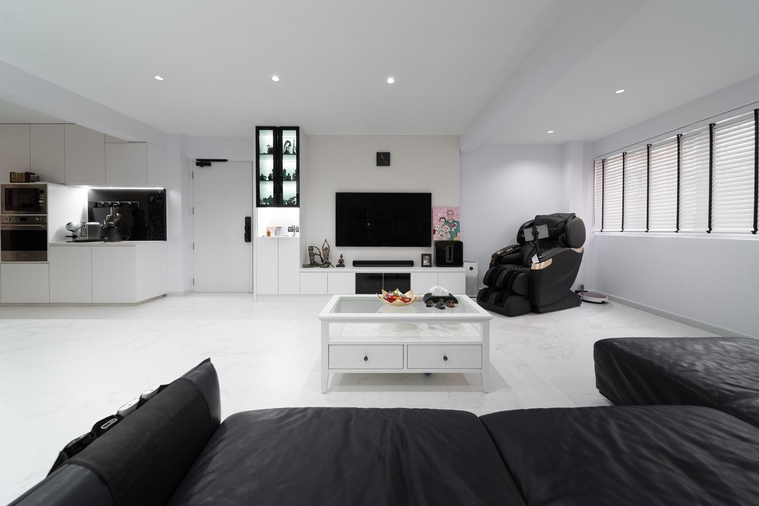 Modern Living Room with TV Console and Feature Wall