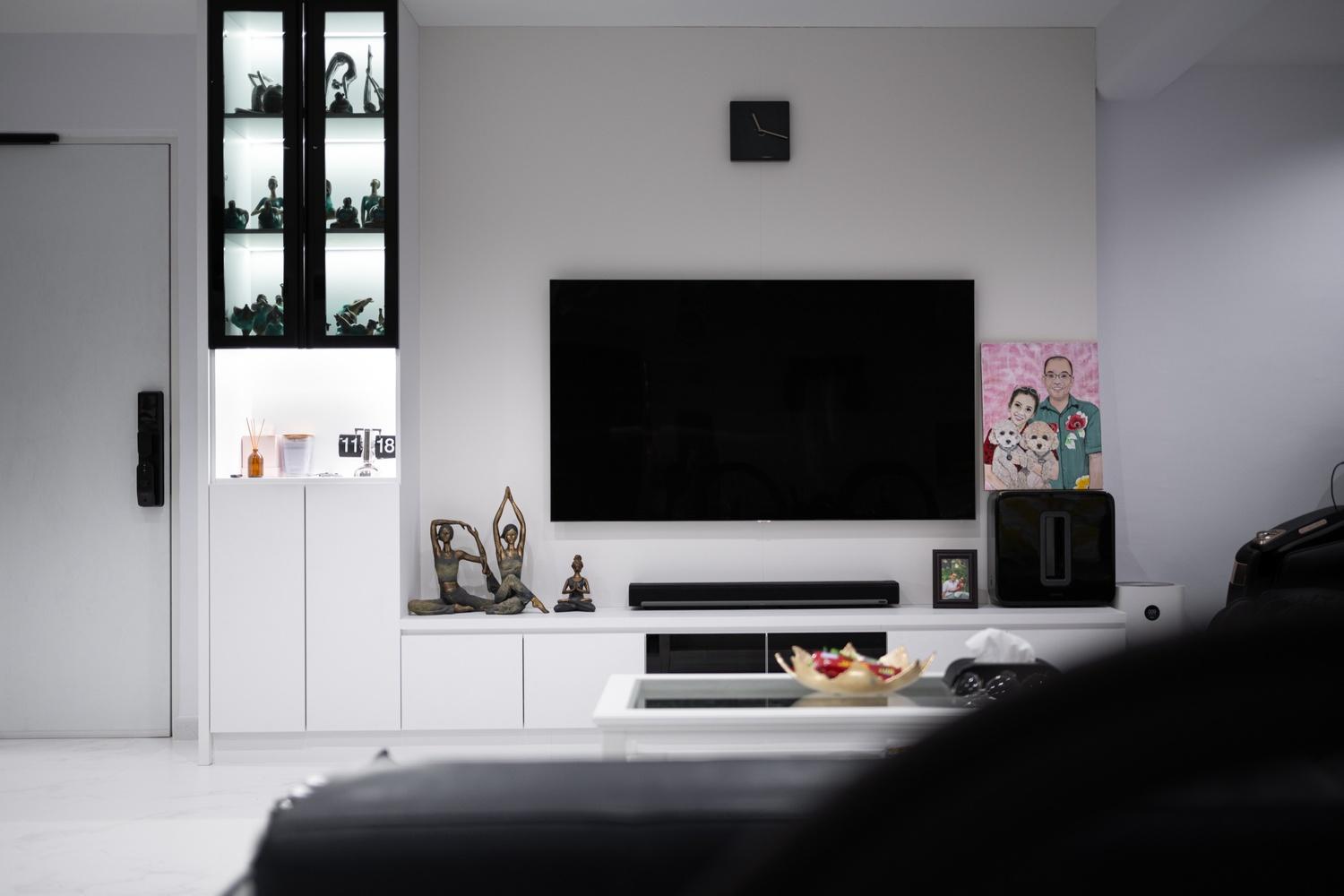 Modern Living Room with TV Console and Feature Wall