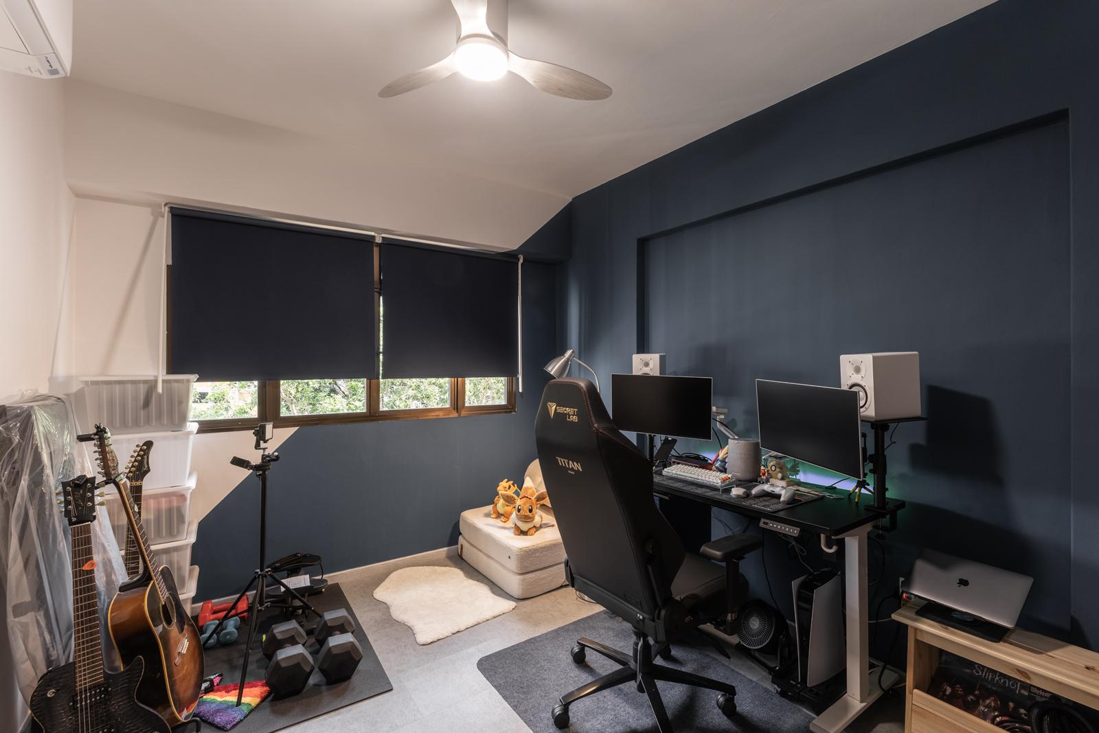 Contemporary Home Office with Desk and Desk Chairs