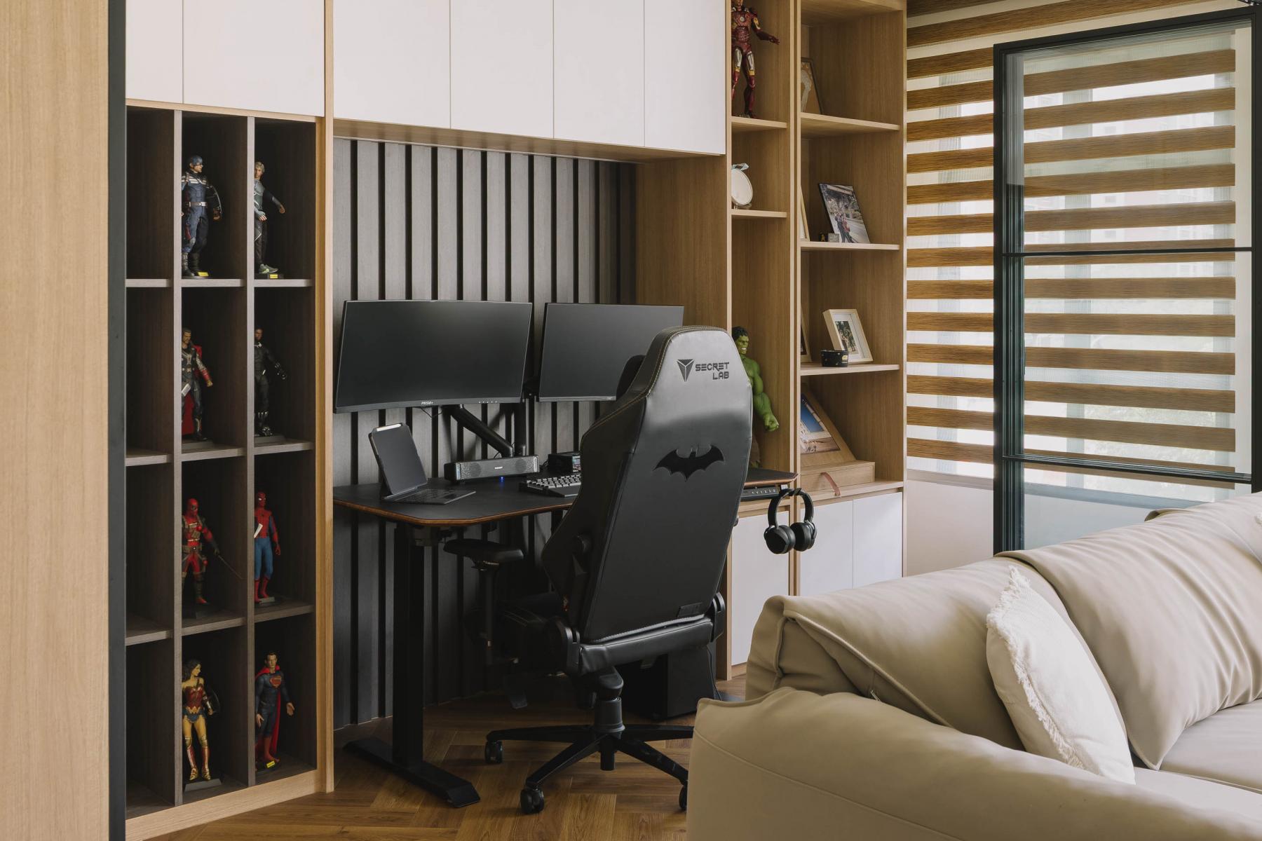 Contemporary Study with Bookshelf and Desk