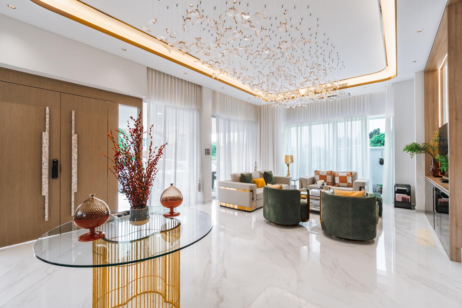 Modern Living Room with Ceiling Light and Lighting