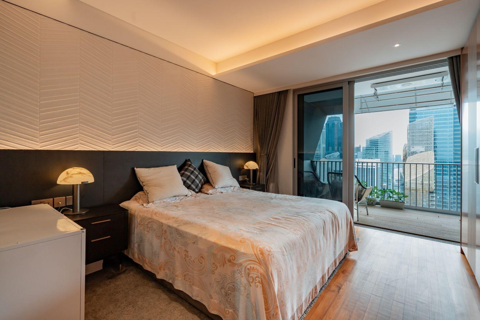 Modern Bedroom with Lighting and Lamps