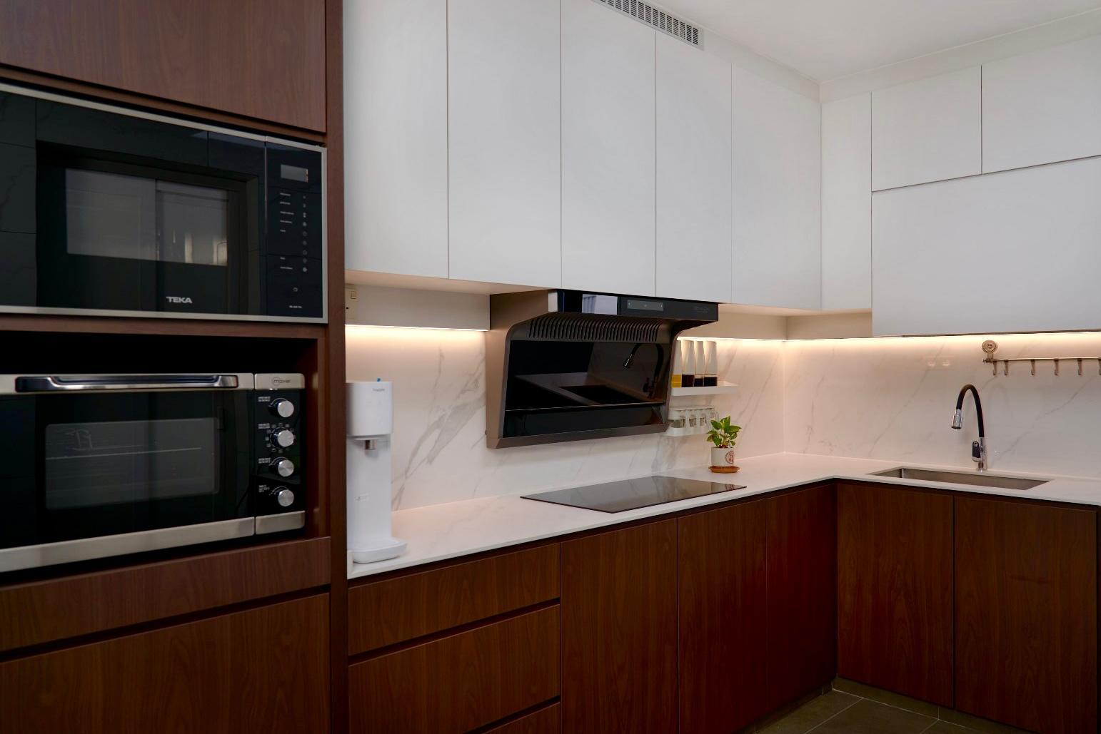 Scandinavian Kitchen with Countertop and Kitchen Accessories