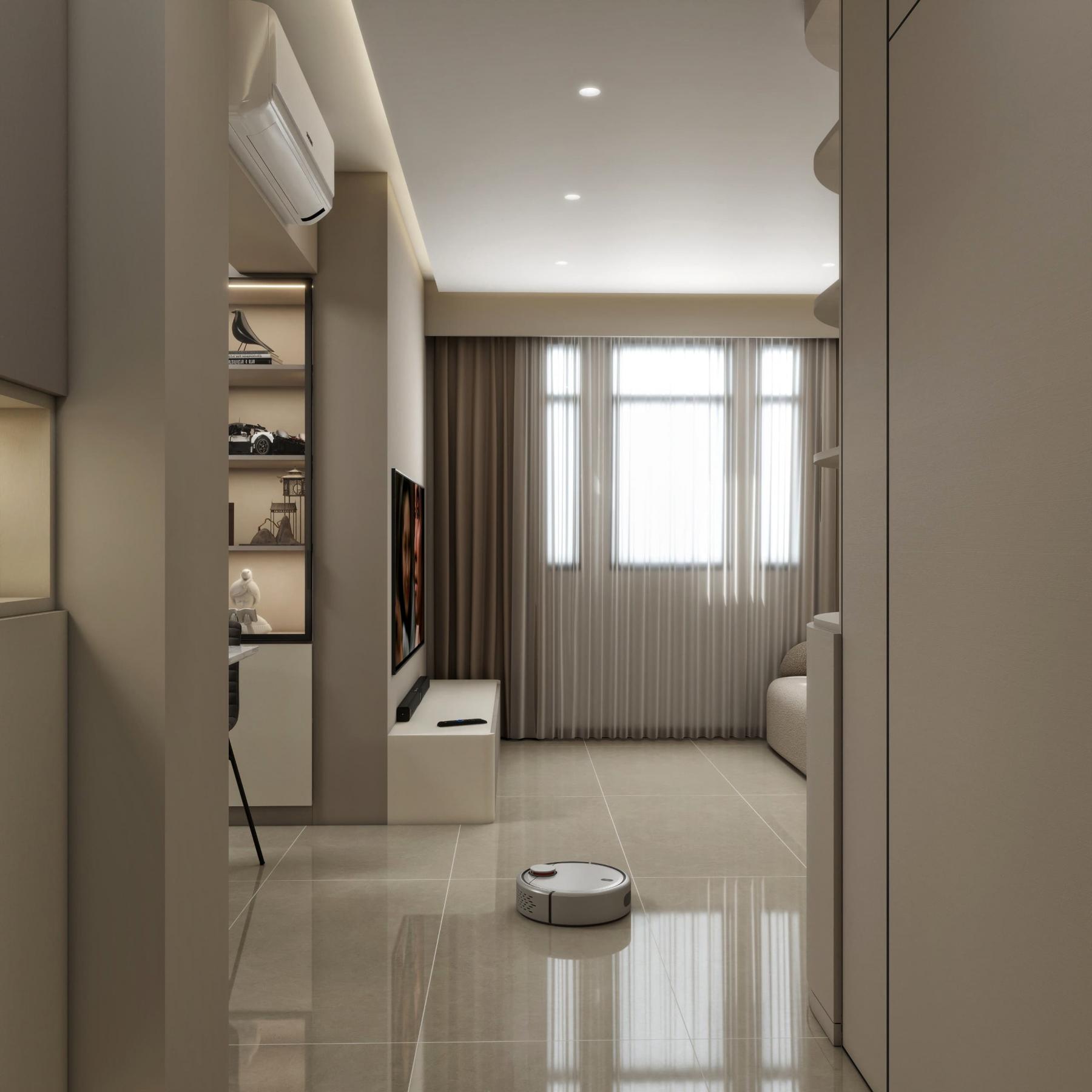 Modern Entryway with Shoe Rack and Console Table