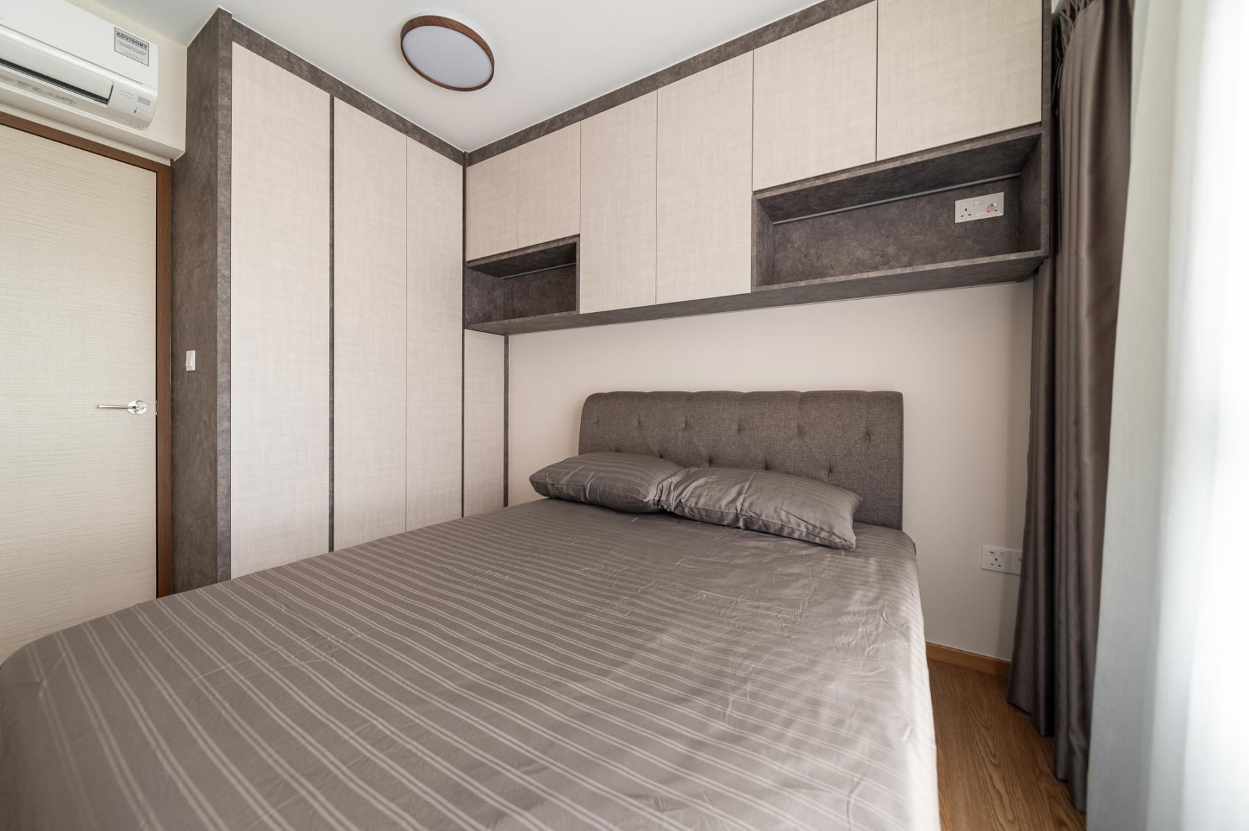 Modern Bedroom with Bookshelf and Wardrobe