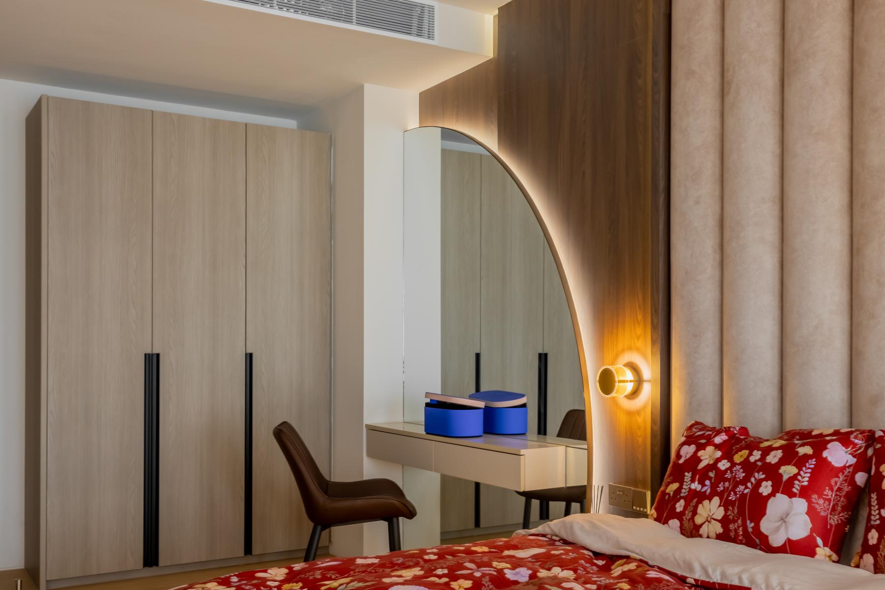 Contemporary Bedroom with Platform Bed and Bed