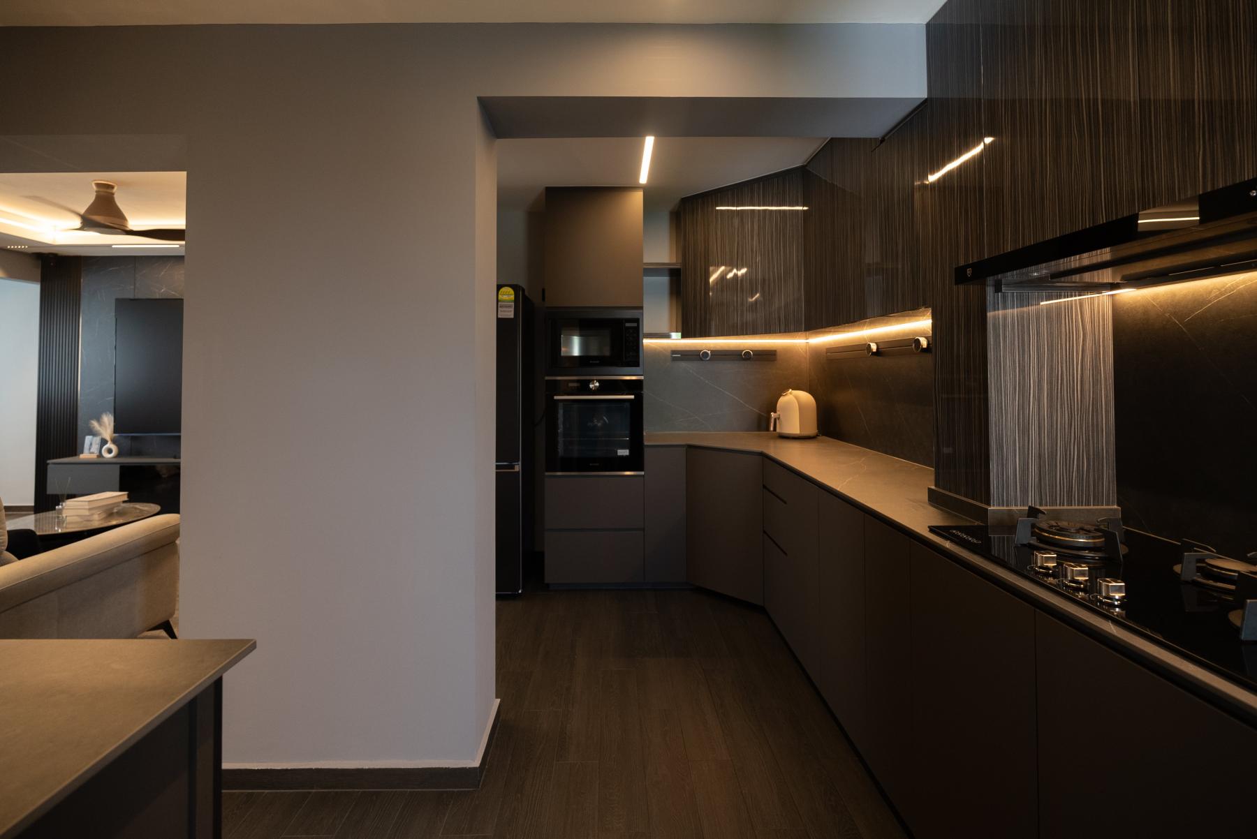 Modern Kitchen with Vinyl Flooring and Wood Flooring