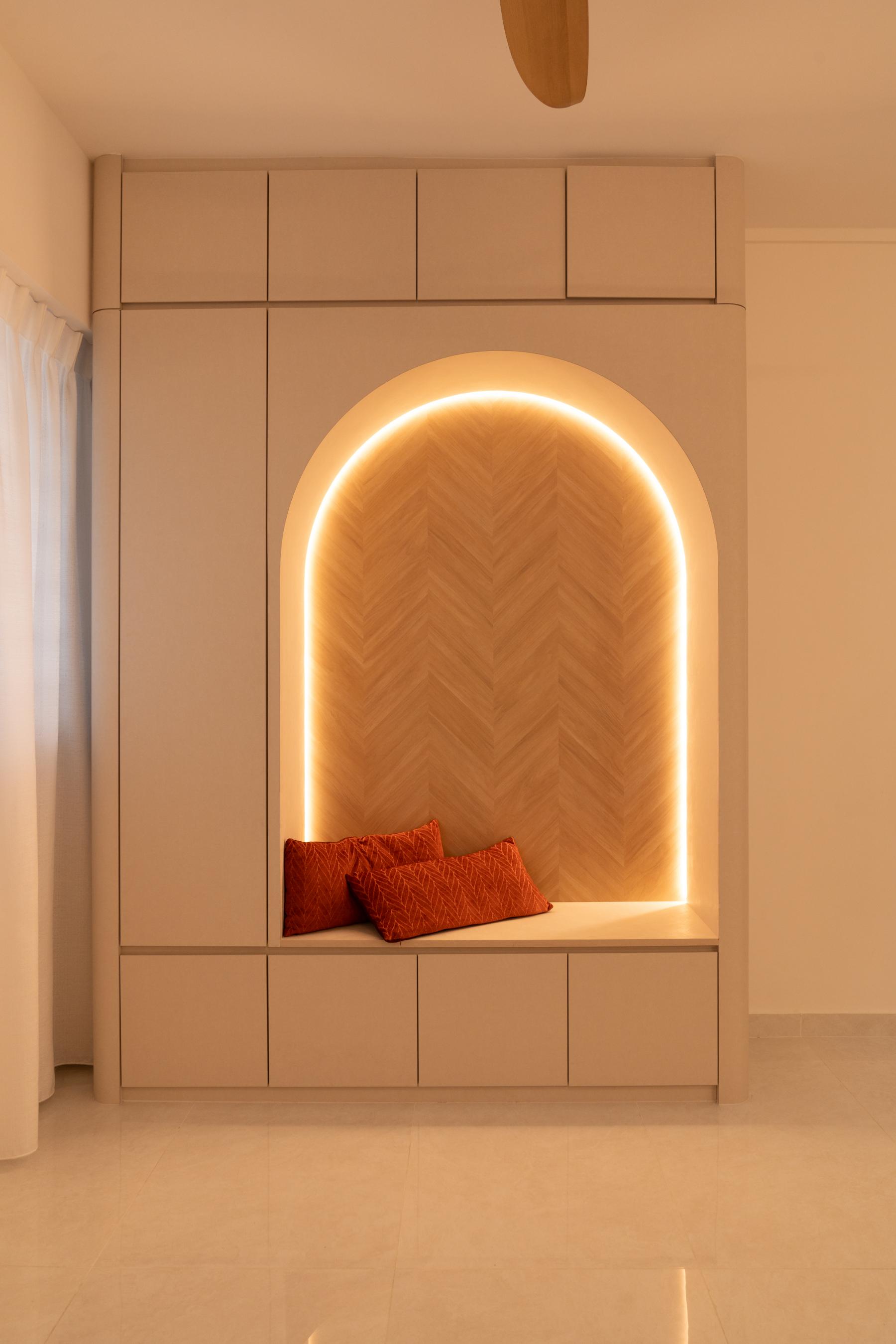 Minimalist Entryway with Seating Bench and Small Storage