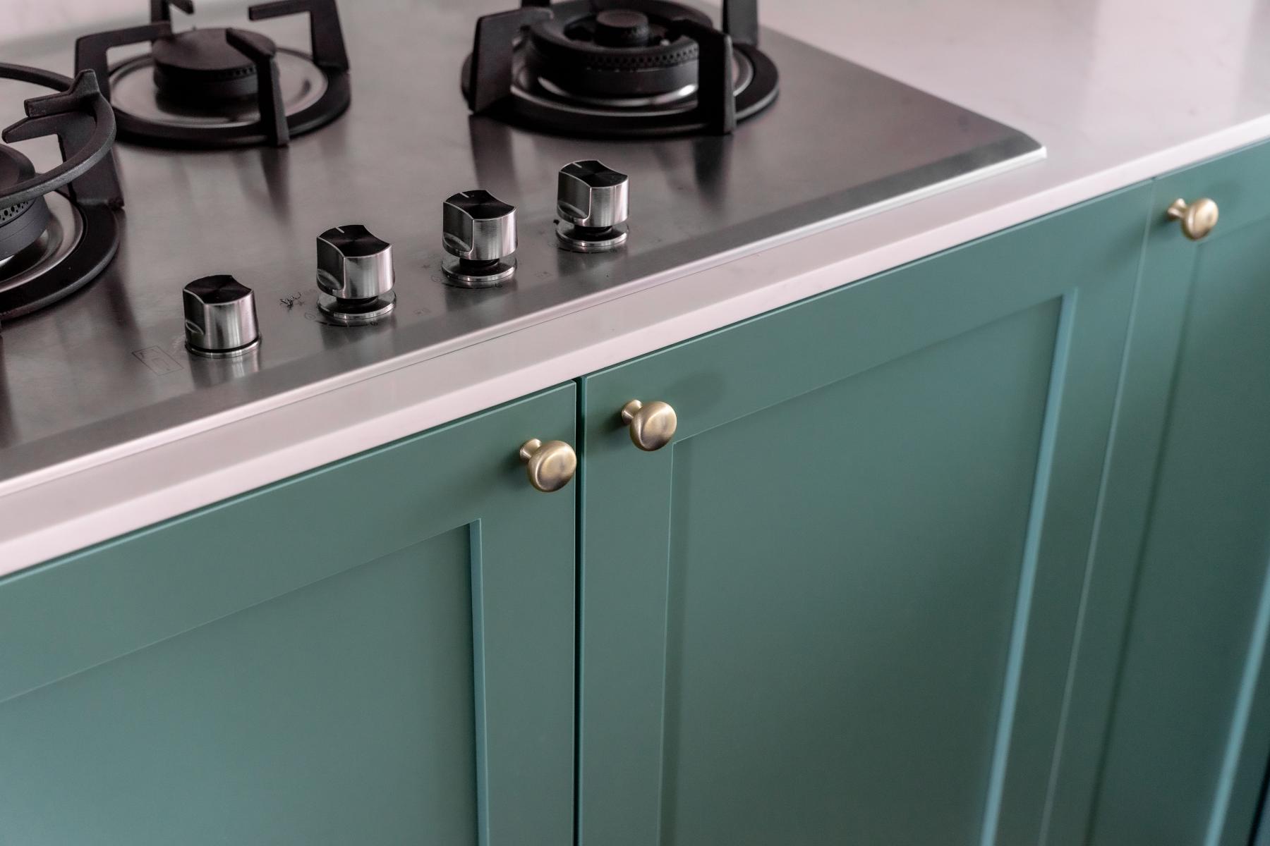Modern Kitchen with Cupboard and Kitchen Tap