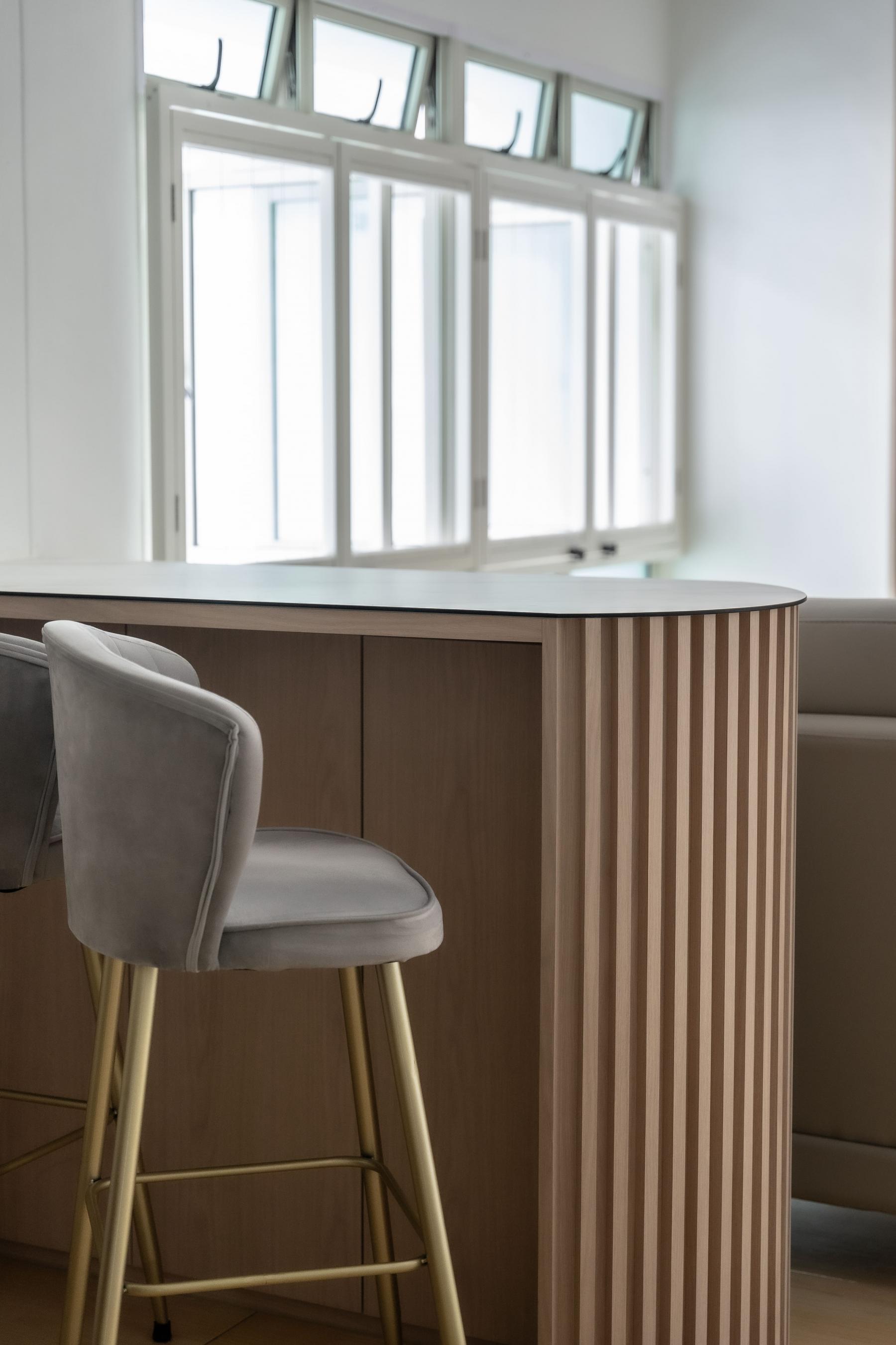 Scandinavian Dining Room with Dining Table and Tableware