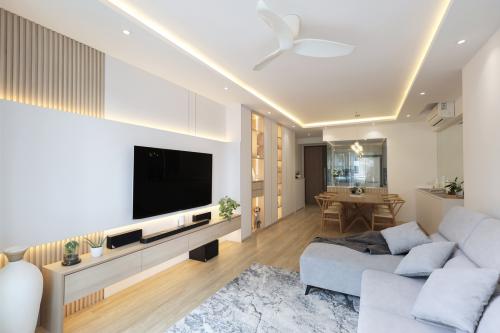 Scandinavian Living Room at Resale 4 Bedroom Condo @ Kovan Melody