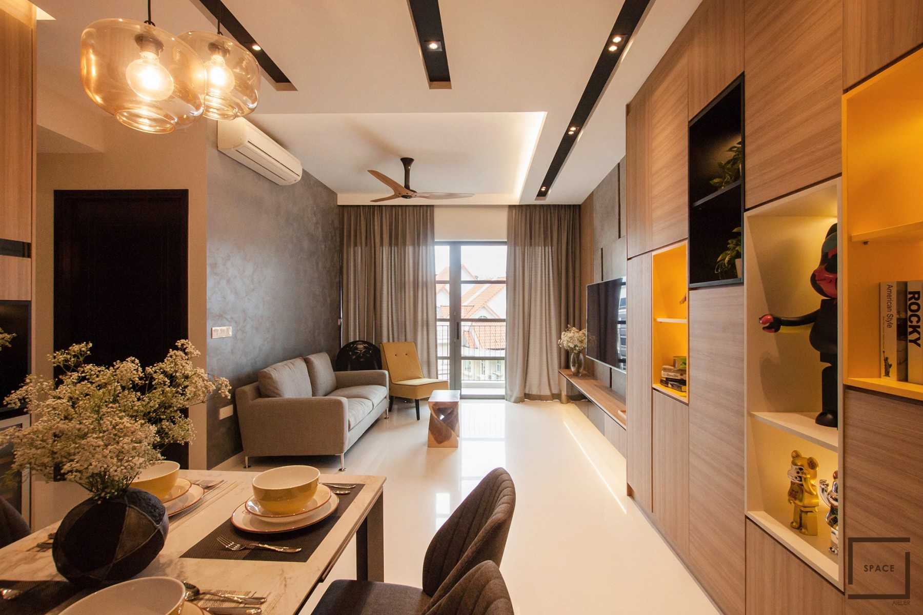 Contemporary Living Room with TV Console and Sofa
