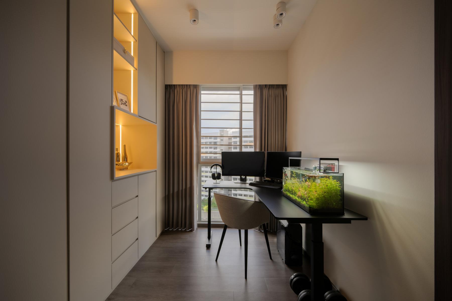 Modern Home Office with Desk and Desk Chairs