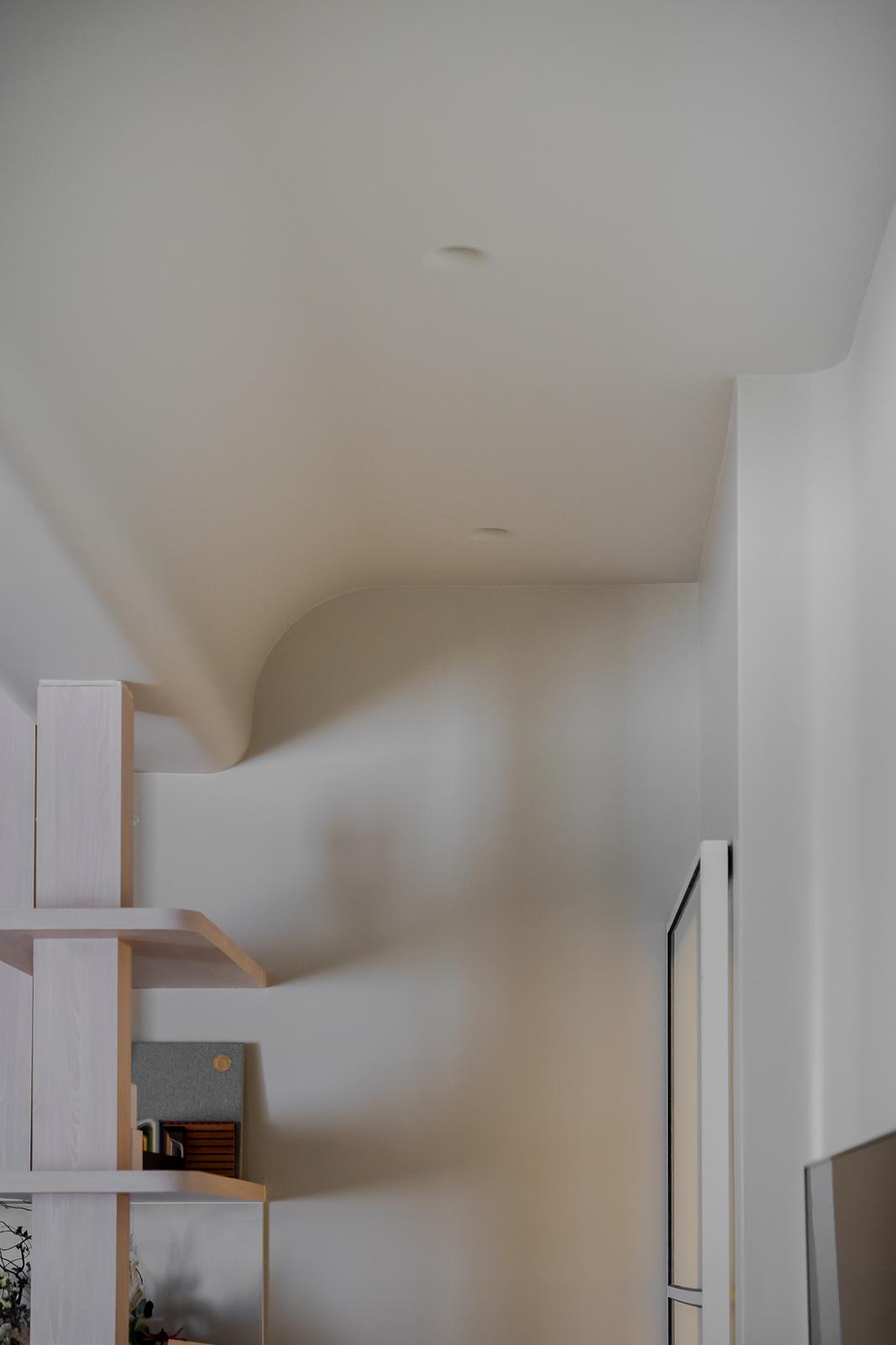 Scandinavian Foyer with Drop Light and Drop Ceiling