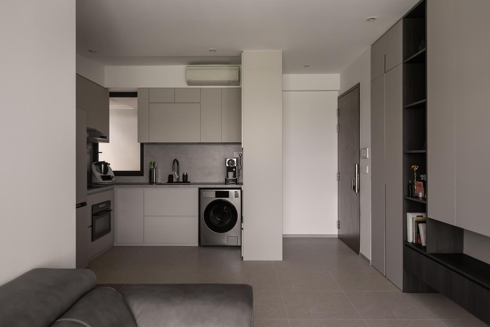 Modern Kitchen with Countertop and Vinyl Flooring