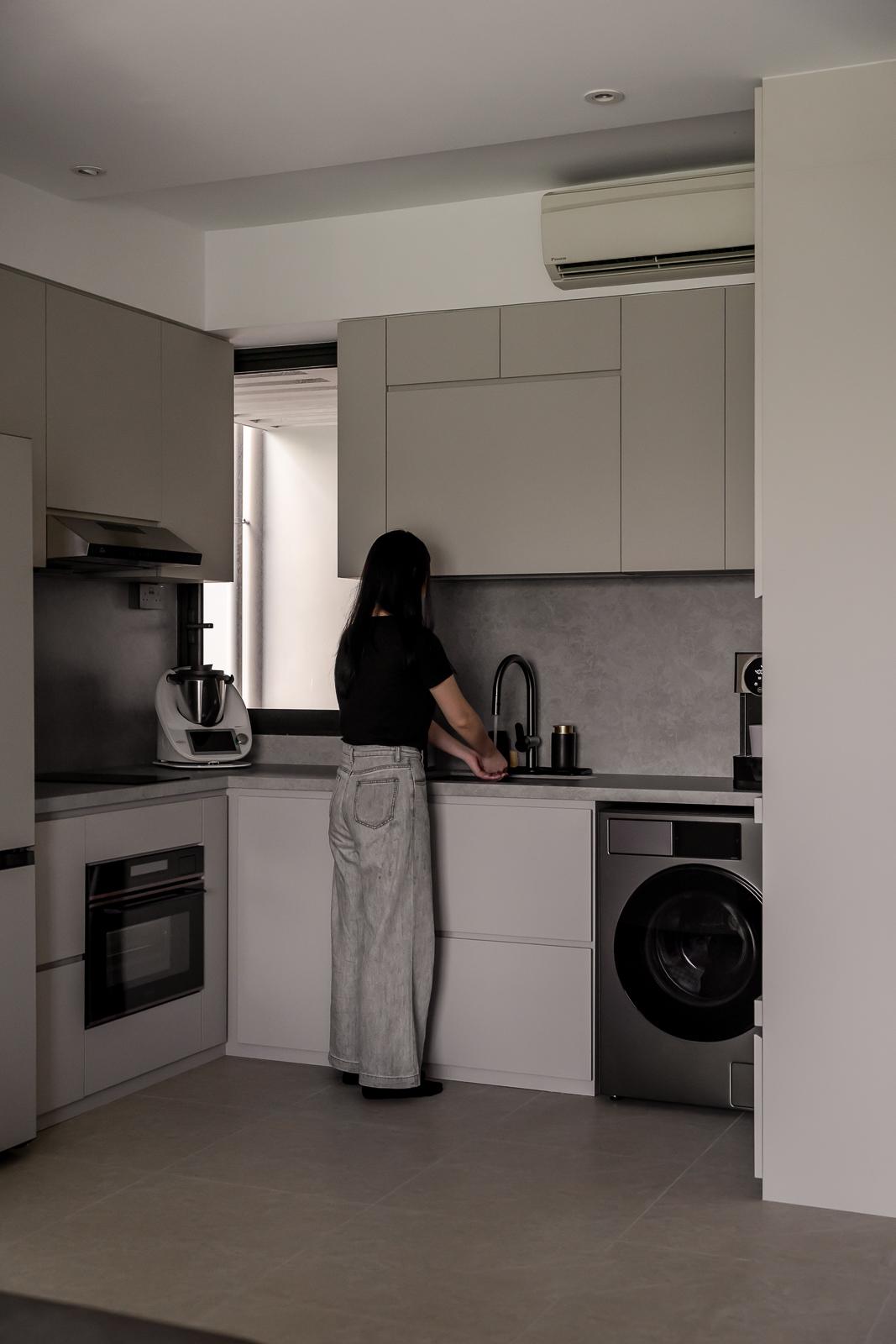 Modern Kitchen with Countertop and Vinyl Flooring