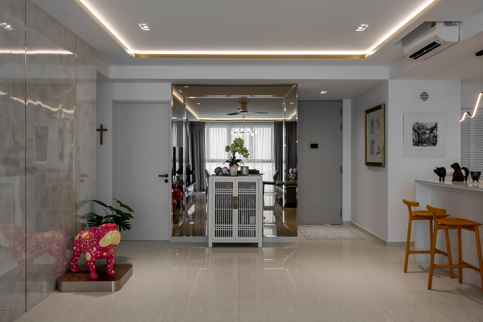 Modern Entryway with Mirror and Shoe Rack