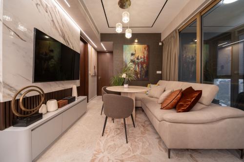 Modern Living Room at 1 Draycott Park @ One Draycott