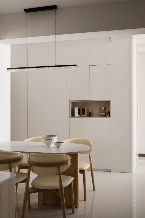 Minimalist Dining Room at Timeless and Airy