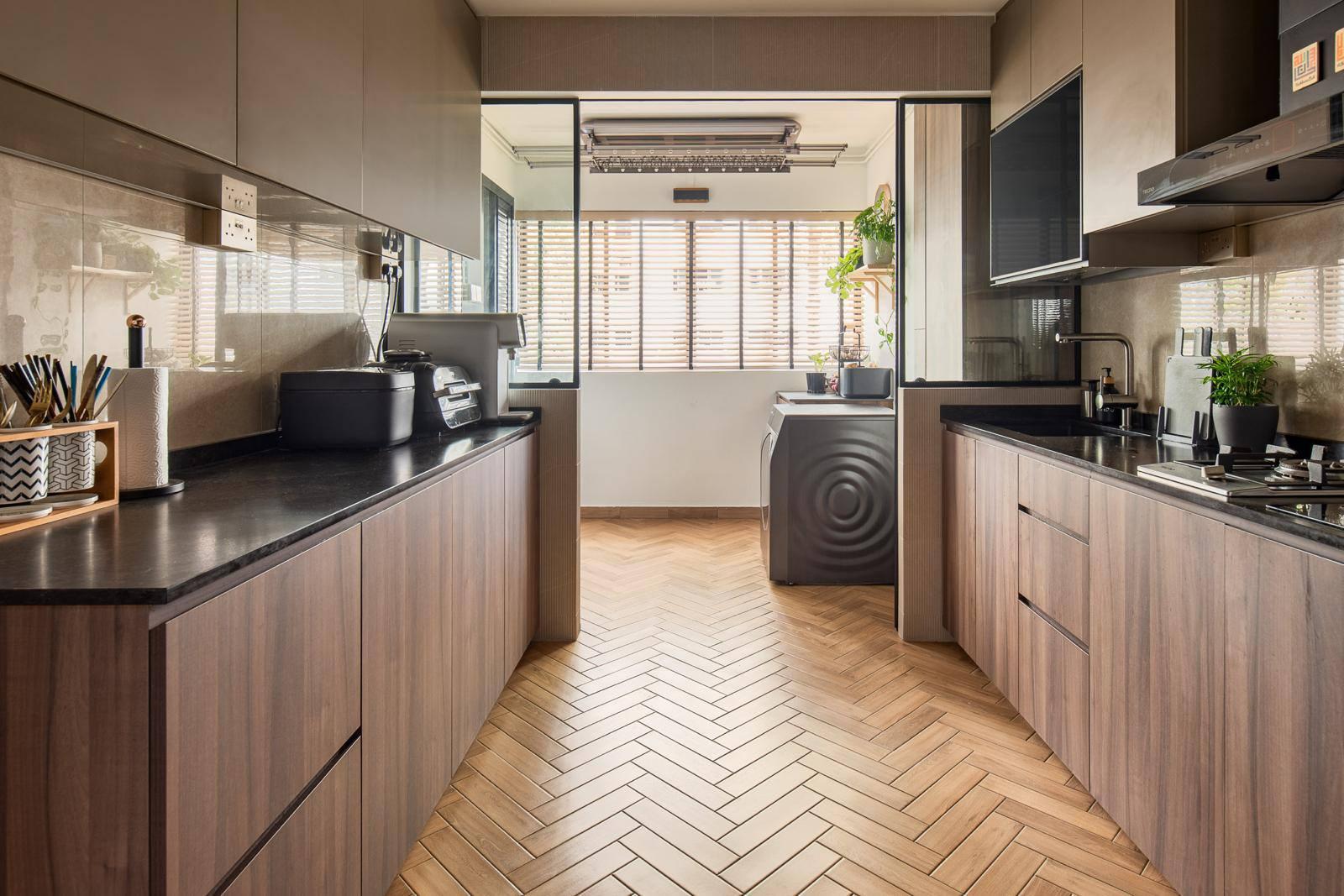 Contemporary Kitchen with Kitchen Accessories and Kitchen Cabinets