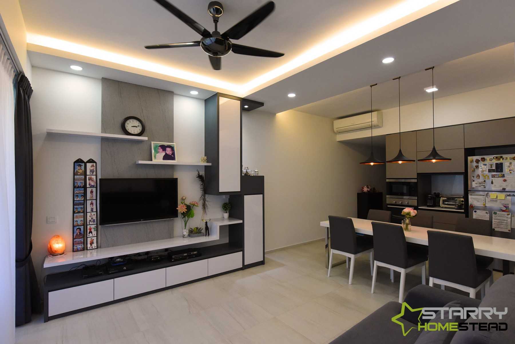 Modern Living Room with Vinyl Flooring and TV Console