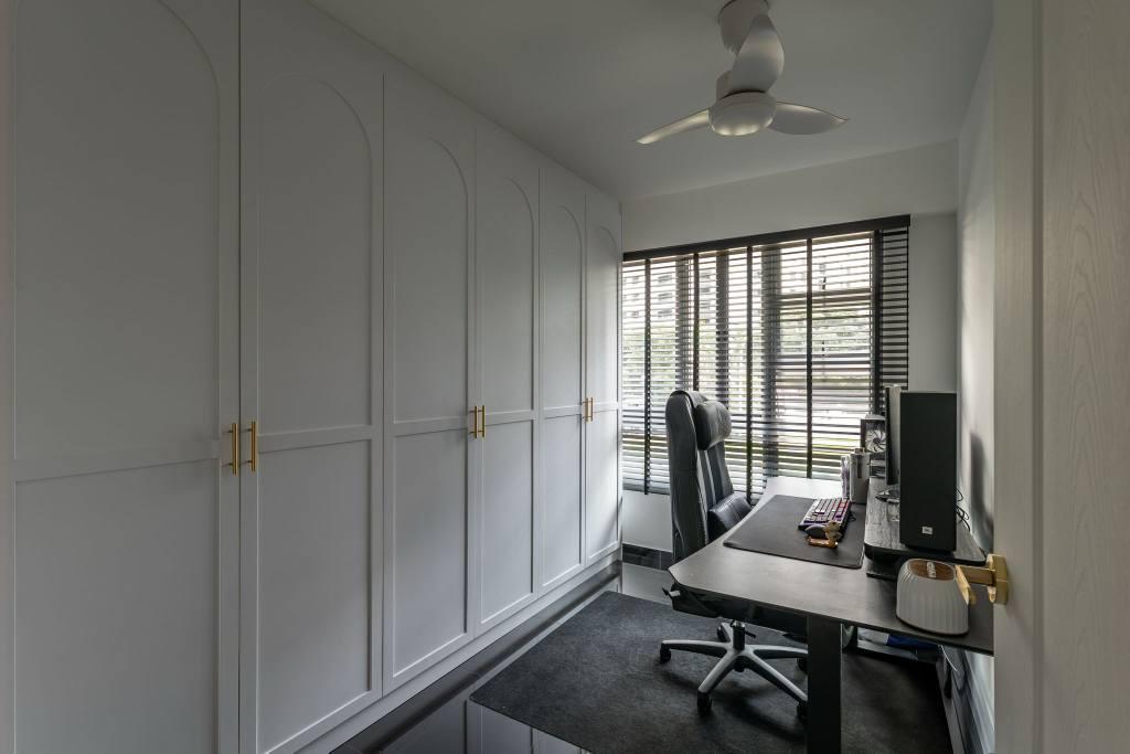 Modern Study with Desk and Storage Cabinets