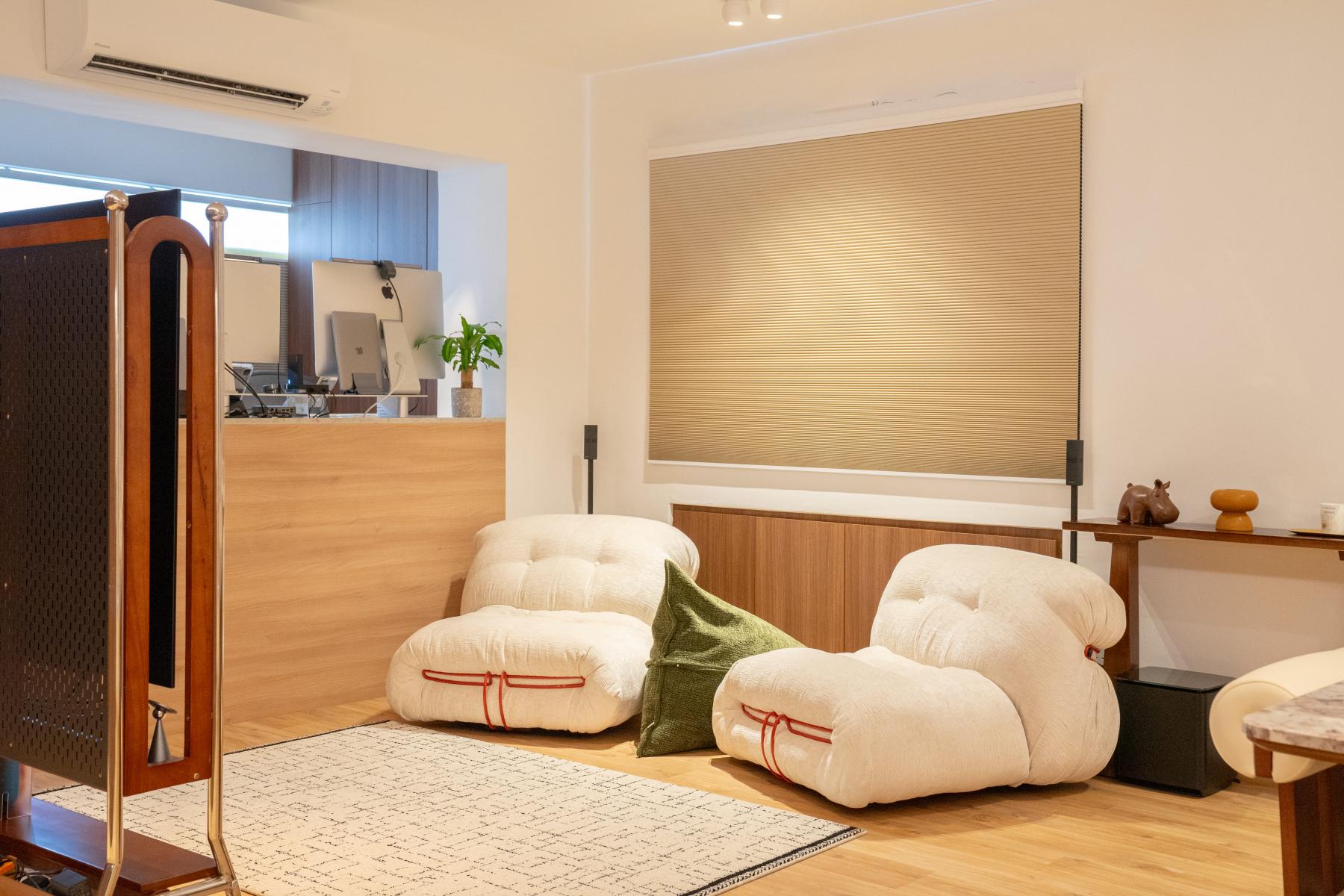 Scandinavian Living Room with TV Console and Sofa