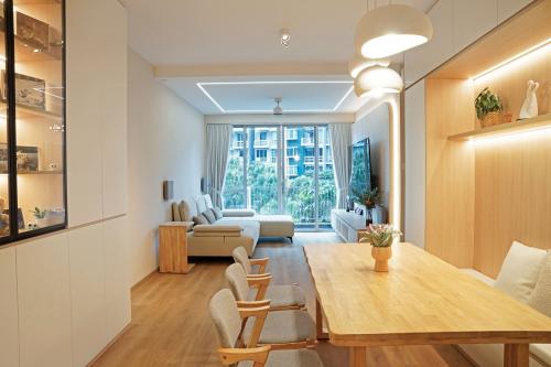 Scandinavian Living Room at 8 Rivervale link , Park green #03-14