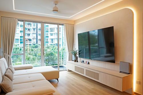 Scandinavian Living Room at 8 Rivervale link , Park green #03-14