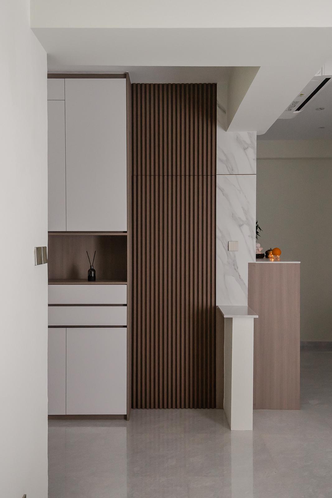 Modern Foyer with Artwork and Console Table