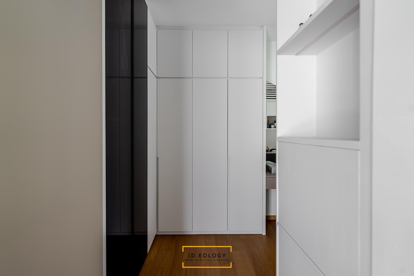 Contemporary Bedroom with Wood Flooring and Cove Lighting